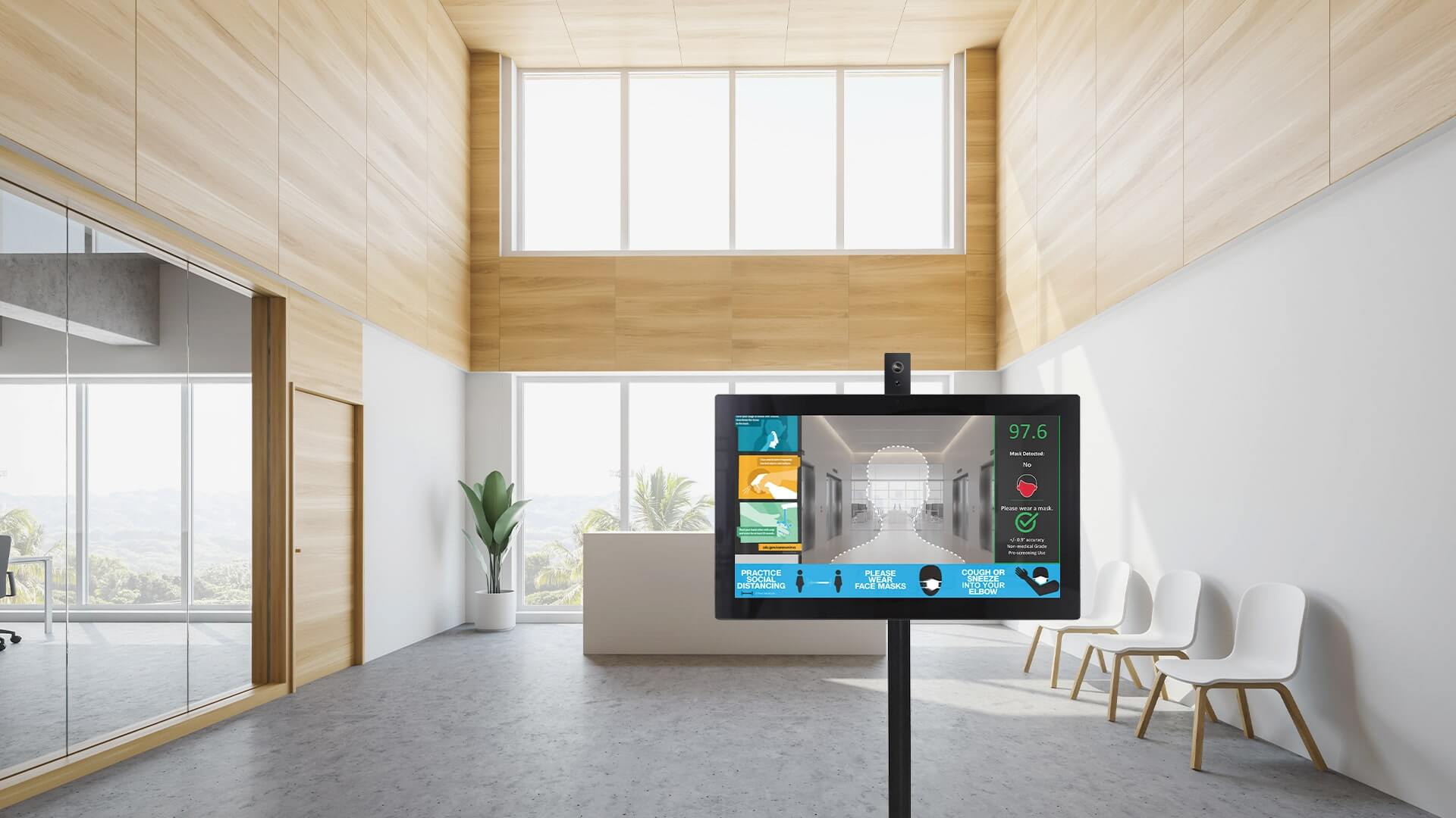 iadea-tempdefend-main-visual Self-health screening station in office reception – 22Miles