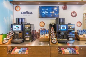Digital advertising at coffeeshop