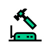 Icon of a hammer above a network device