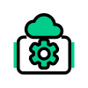Icon of a cloud with a gear on a screen